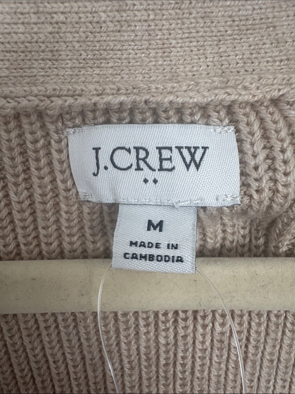 J. Crew Beige Ribbed V-Neck Button-Front Cardigan Size Medium - Picture 2 of 11